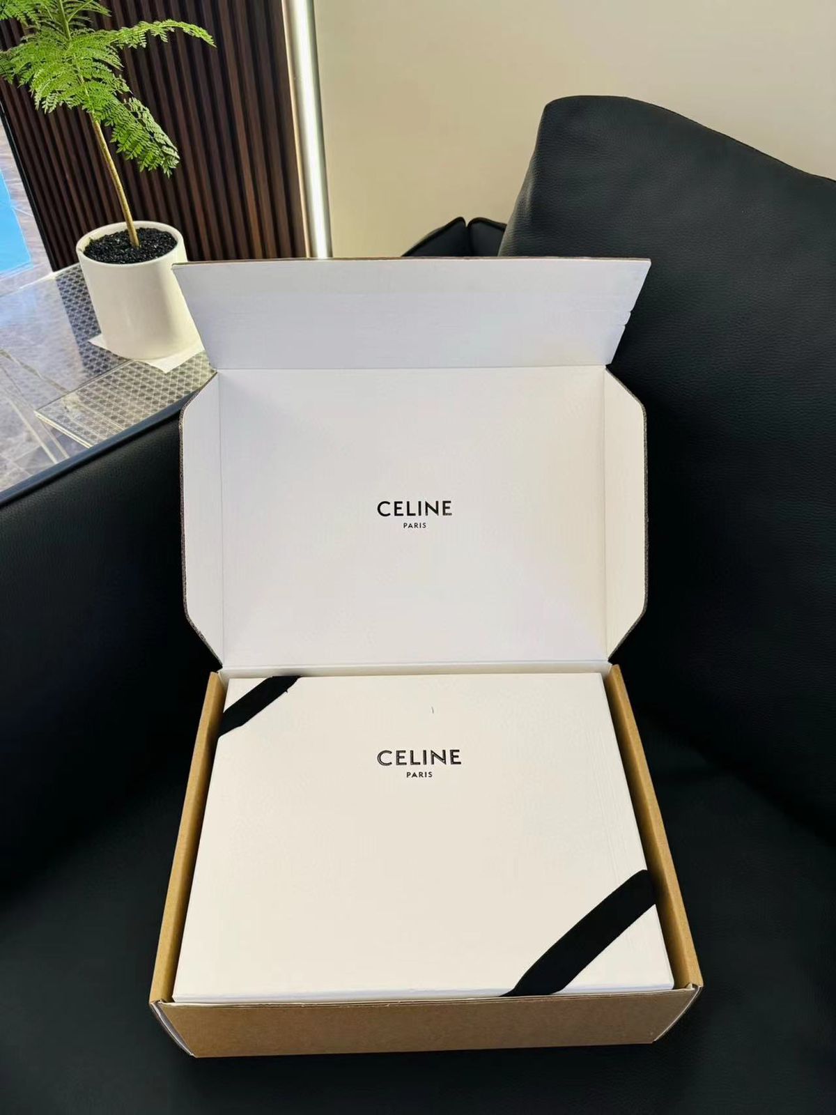 Celine Brown Circular Empty Jewelry Accessory Gift Box Storage